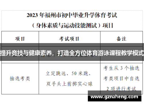 提升竞技与健康素养，打造全方位体育游泳课程教学模式